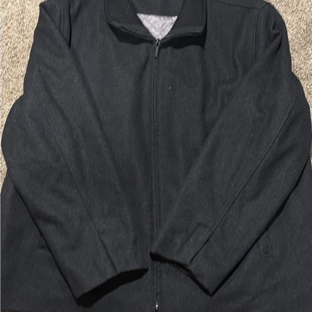 Men’s Black Wool Zip-Up Jacket